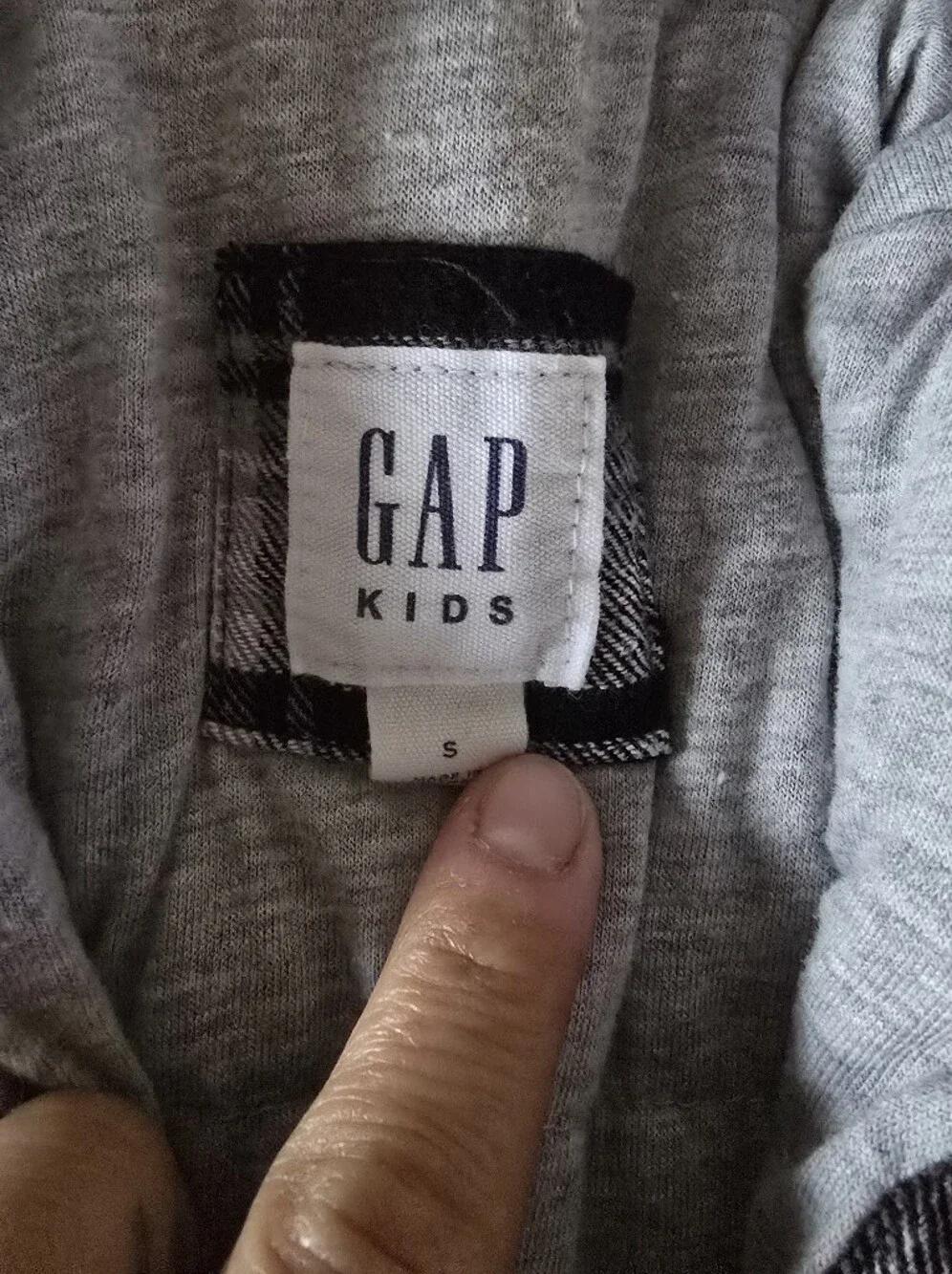 Gap Kids Black & Gray Buffalo Plaid Button-Up Shirt Jacket Size S